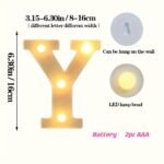 16Cm Led Letter Light With Glow-In-The-Dark Numbers - Warm Yellow Light For Weddings, Birthdays, Christmas, And Home Decor - Battery-Powered, Switch Control, Plastic Construction, Tabletop Lighting | Modern Night Light | Plastic Led Light, Led Lights For Bedroom - Image 4