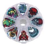 50Pcs Electric Guitar Pick Variety Pack - 0.46, 0.71 & 1.0Mm Thickness - Pvc Material - Cartoon Skull & Wood Grain - 8 Grid Storage Box - Musical Instrument Accessories - Image 4