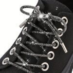 1 Pair Rhinestone Shoe Lace Luxury Rhinestone Shoelace Bright String Cross Braiding Strap Diy Drawstring