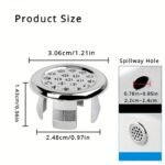 4/6/8/10/15/20/25/30Pcs Pack Plastic Bathroom Kitchen Sink Overflow Cover Ring Insert Replacement - Chrome Round Drain Cap With Plastic Strips, Durable Bathroom & Kitchen Sink Accessories, Sink Drain Cover, Overflow Prevention, Modern Drain Cover, Durable Plastic - Image 4