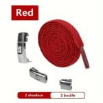 1Pair Elastic No-Tie Shoelaces, Lazy Metal Lock Laces For Women & Men - Image 12
