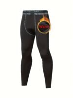 Men'S Thermal Pants, Tight Compression Fleeced Base Layer, Men Basketball Athletic Workout Running Tights Men'S Sports Leggings For Gym - Image 2