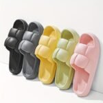 Minimalist Solid Color Slippers, Soft Bottom Non-Slip Bathroom Slides - Image 2