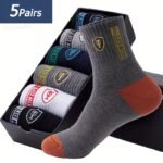 5 Pairs Men'S Sports Socks - Breathable Moisture-Wicking, Reinforced Toe & Heel, All-Season Thin Comfort For Basketball Gym Casual Wear (Eu 38-43), Basketball Socks | Flexible Socks | Durable Comfort Socks - Image 8