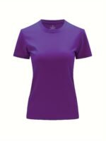Solid Crew Neck T-Shirt, Casual Short Sleeve Top For Spring & Summer, Women'S Clothing - Image 8