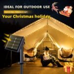 1Pc 7.01/11.89/21.95/31.7Meter 50/100/200/300Led Solar String Lights Outdoor, Ipx4 Copper Wire 8 Modes Solar Fairy Lights Garden Patio Tree Christmas Party Wedding Warm White Colorful White Plastic Card Board Pure Copper Wire - Image 2