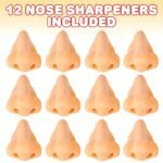 1Pc/12Pcs Novel Nose-Shaped Pencil Sharpener - Quirky And Interesting Pencil Sharpening Solution - Image 2