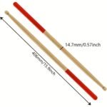 5A Maple Wood Tip Drumsticks With Non-Slip Rubber Handle: Perfect For Beginners - 5 Colors Available! - Image 2