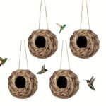 2Pcs/3Pcs/4Pcs Hand Woven Hummingbird Nest House - Perfect For Outdoor Garden And Yard, Ball Shape Design For Comfortable Nesting - Image 6