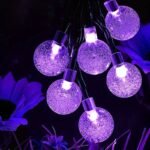 Eight Functions Of Solar Energy Purple Bubble Ball Light String Ball Diameter 1.7Cm/0.67Inch, Halloween Decorative Lights, Festival Atmosphere Lamp, 1 String, 5 Meters And 20 Lights Or 6.5 Meters And 30 Lights - Image 6