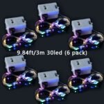Pack Of 6 Small Square Box Copper Wire Lights Mini Led Fairy Light Battery Powered Copper Wire Lights Silvery Wire Christmas String Lights With 3 Modes Flashing For Bedroom Party Indoor Valentine'S Day Easter Wreath Decoration, Warm Color / White / Color - Image 14