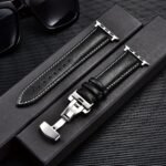 Casual Pu Leather Watch Strap Butterfly Buckle For Apple Watch Ultra 10 9 8 7 6 Se 5 4 3 2 1 For Iwatch Watch Strap 38/40/41/42/44/45/46/49Mm - Image 8