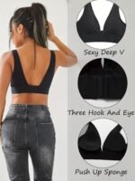Seamless Plunge Bra, Comfy & Breathable Deep V Wireless Bra, Women'S Lingerie & Underwear - Image 7
