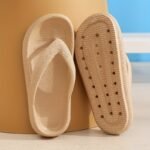 Wholesale Women'S Soft Sole Slides - Eva Flip-Flops With Thick Cushioned Insoles, All-Season Indoor/Outdoor Beach Slippers In Beige, White, Yellow, Pink, Black, Orange, Light Green, And Light Blue, Indoor Slippers | Stylish Slippers | Eva Material - Image 4