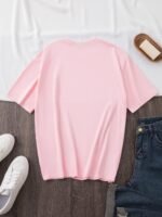 Plus Size Rose Print T-Shirt, Casual Short Sleeve Top For Spring & Summer, Women'S Plus Size Clothing - Image 2