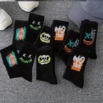 5 Pairs/10 Pairs Multi-Size Men'S Socks Black And White Long Tube High-Cut Versatile Student Style Autumn/Winter Sports Socks - Image 4
