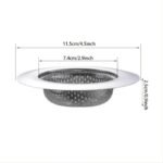 2Pcs/Pack Kitchen Sink Strainer, Stainless Steel Sink Drain Strainer, Large Wide Rim 11.43Cm Diameter, Food Catcher For Most Sink Drains Kitchen Sink Basket Strainer Steel Sink Filter Kitchen Accessories - Image 2