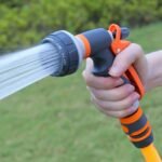 High-Pressure Garden Spray Gun For Outdoor Watering - Adjustable Nozzle, Lightweight Plastic Design, Thread Standard, Orange & Black Handles For Easy Grip