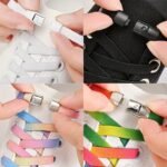 1 Pair Free-Tie Shoelaces Set, 2Pcs Elastic Shoelaces & 2Pcs Shoelaces Buckles For Sneakers Canvas Shoes - Image 14
