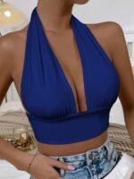 Women'S Elegant Backless Strapless Bandeau Top - High-Stretch Polyester-Spandex Blend, Cut-Out Design, Machine Washable, All-Season Versatile Wear For Casual & Formal Outfits - Image 3
