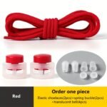 1 Pair Of Stretchy Spandex Elastic Shoelaces For Sneakers - No-Tie, Fit, 100Cm Long, Durable & Comfortable, Ideal For Sports Shoes With Pink Accents - Image 13
