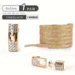 1Pair Free-Tie Shoelaces With Rhinestone Buckles, Fashion Elastic Lazy Shoelaces For Sneakers Canvas Shoes Skate Shoes, Women & Men - Image 19