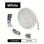 1Pair Elastic No-Tie Shoelaces, Lazy Metal Lock Laces For Women & Men - Image 3