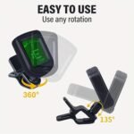 1Pc Accurate Clip-On Guitar Tuner With 360-Degree Rotatable Digital Display - Ideal For Acoustic Guitar, Ukulele, Bass, Violin, Banjo And Chromatic, Includes 10 Guitar Picks (Random Color) For Ultimate Convenience - Image 7