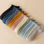 10 Pairs Women'S Solid Color Ankle Socks - Assorted Neutral Tones, Soft Breathable Fabric, Machine Washable For Everyday Casual Wear, Versatile Sock Colors, Simple Sock Design - Image 7