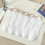 5 Pairs Of Women'S Summer Thin Short Socks, Low-Cut Boat Socks, White Trendy Versatile Cute Ankle Socks. - Image 6