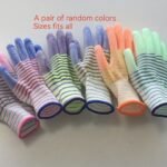 Zebra Striped Nylon Gloves, Anti-Static, Anti-Skid, Wear-Resistant, Latex Free, Hand Wash