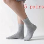 5/10 Pairs Of Men'S Trendy Letter Pattern Crew Socks, Breathable Comfy Casual Unisex Socks For Men'S Outdoor Wearing All Seasons Wearing - Image 11