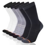 6Pairs Men'S Thick Warm Winter Socks Plain Color Sweat Absorbant Crew Socks - Image 2