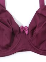 Plus Size Bow Front Solid No Padded Bra, Women'S Plus Full Coverage Slight Stretch Elegant Bralette - Image 9