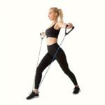 1Pc Premium Tpe Resistance Band - U-Shaped, Elastic Fitness Rope With Comfort Handles In Red/Green/Black - Ideal For Home Workouts & Strength Training - Image 8