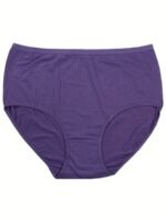 4 Pack Plus Size Simple Underwear Set, Women'S Plus Pin Print Medium Stretch Underwear Four Piece Set - Image 5