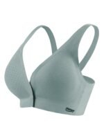 Simple Solid Seamless Buckle Front Bra, Comfy & Breathable Bra, Women'S Lingerie & Underwear - Image 3