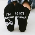 1/3 Pairs Men'S 'Do Not Disturb I'M Gaming' Print Crew Socks, Funny Comfy Breathable Casual Thermal Socks, Winter & Autumn