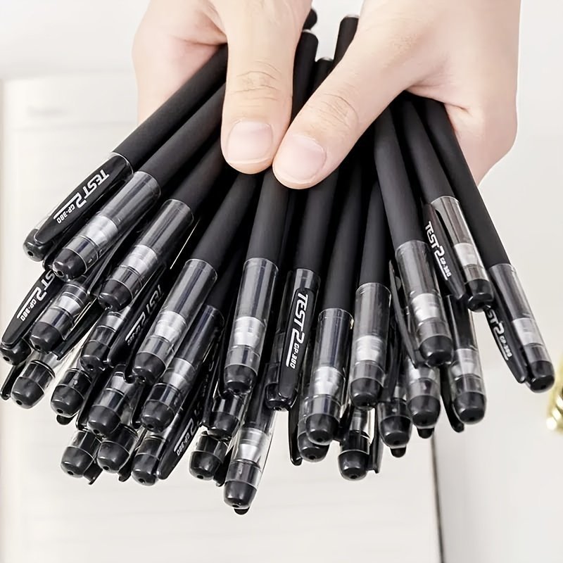product-Fancyalgo-VirtualModelMatting-52f3230cda84a3a235534aae519ede1a.jpg 6Pcs Black Gel Pens: The Perfect Office And School Writing Tool! - Image 1