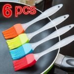 6Pcs Silicone Oil Brush Household Baking Brush Outdoor Bbq Brush Kitchen Accessories Tools Diy Baking Tool Cream Brush Silicone Brush Varsity Brush Cooking Utensil Kitchen Gadgets - Image 5