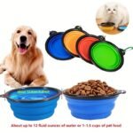 Portable Foldable Pet Bowl With Black Frame, 350Ml Tpr Dog Food Dish For Outdoors - Image 4
