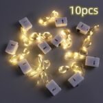 4Pcs/10Pcs Led Fairy Light Battery Powered String Light Silver Wire 201.17 Cm 20 Led Firefly Starry Sky Moon Light Suitable For Diy Wedding, Party, Bedroom, Courtyard, Christmas Atmosphere Light, Cake, Flower Bouquet Decoration - Image 5