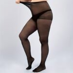 Plus Size Casual Stockings, Women'S Plus Solid Semi Sheer High Rise Pantyhose Stockings - Image 6