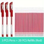 23Pcs Large Capacity Gel Pens - Smooth 0.5Mm Tip, Black, Blue And Red Ink Colored Ballpoint Pens Kawaii Pens Student Office Stationery School Supplies. - Image 7