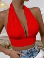 Women'S Elegant Backless Strapless Bandeau Top - High-Stretch Polyester-Spandex Blend, Cut-Out Design, Machine Washable, All-Season Versatile Wear For Casual & Formal Outfits - Image 4