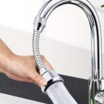 A Universal Kitchen Faucet Extension With Splash-Proof And Multi-Directional Rotation For Enhancing Water Pressure In Sinks.