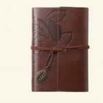 Retro Leaf Leather Loose-Leaf Notebook Strap Portable Travel Record Hand Ledger Learning Stationery - Image 37