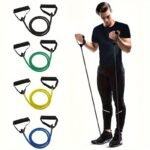 1Pc 5-Level Resistance Bands With Handles For Home Workouts And Strength Training - Perfect For Yoga, Pilates, And Boxing