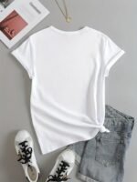 New York Letter Print T-Shirt, Short Sleeve Crew Neck Casual Top For Summer & Spring, Women'S Clothing - Image 6
