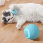 Miaoquanji Automatic Rolling Ball Toy For Cats - Usb Rechargeable Interactive Play Ball With Motion-Activated Glow-In-The-Dark Feature, Durable Silicone, Safe For All Breeds & Sizes, Blue, Cat Ball Toy - Image 6